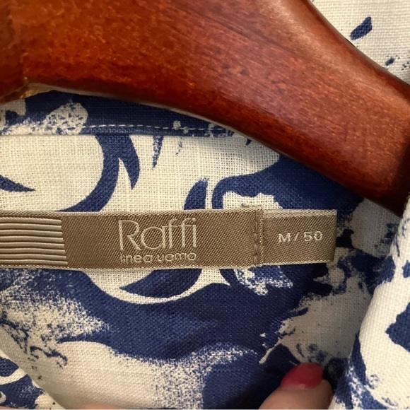 Raffi Blue and White Casual Button Down Shirt - Picture 3 of 7